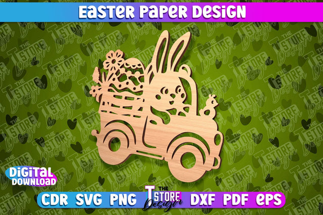 Easter Paper Design | Easter Decor | Happy Easter | Easter Bunny SVG The T Store Design 