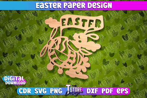 Easter Paper Design | Easter Decor | Happy Easter | Easter Bunny SVG The T Store Design 