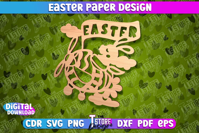 Easter Paper Design | Easter Decor | Happy Easter | Easter Bunny SVG The T Store Design 