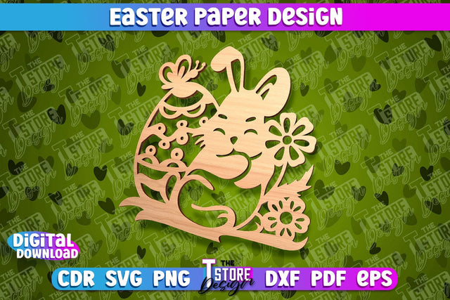 Easter Paper Design | Easter Decor | Happy Easter | Easter Bunny SVG The T Store Design 
