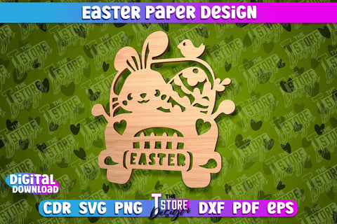 Easter Paper Design | Easter Decor | Happy Easter | Easter Bunny SVG The T Store Design 