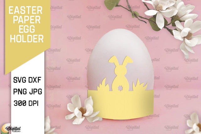 Easter Paper Egg Holder Paper Cut. Easter Bunny SVG 3D Paper Evgenyia Guschina 
