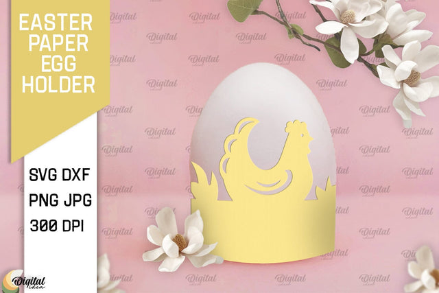 Easter Paper Egg Holder Paper Cut. Easter Chick SVG 3D Paper Evgenyia Guschina 
