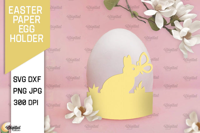 Easter Paper Egg Holder Paper Cut. Easter Rabbit SVG 3D Paper Evgenyia Guschina 