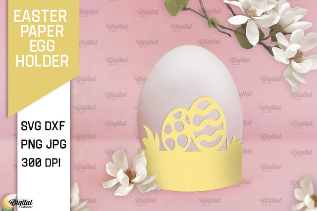 Easter Paper Egg Holder Paper Cut SVG 3D Paper Evgenyia Guschina 