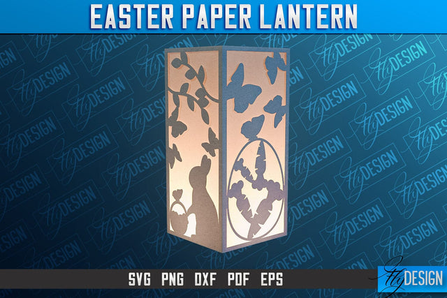 Easter Paper Lantern | 3D Lantern Paper Cut | Night Lights SVG Fly Design 