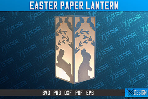 Easter Paper Lantern | 3D Lantern Paper Cut | Night Lights SVG Fly Design 