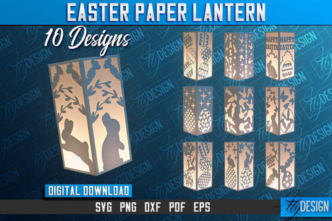 Easter Paper Lantern | 3D Lantern Paper Cut | Night Lights SVG Fly Design 
