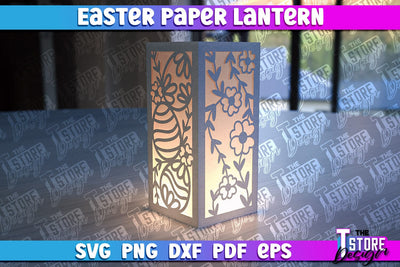 Easter Paper Lantern | 3D Lantern Paper Cut | Night Lights SVG The T Store Design 