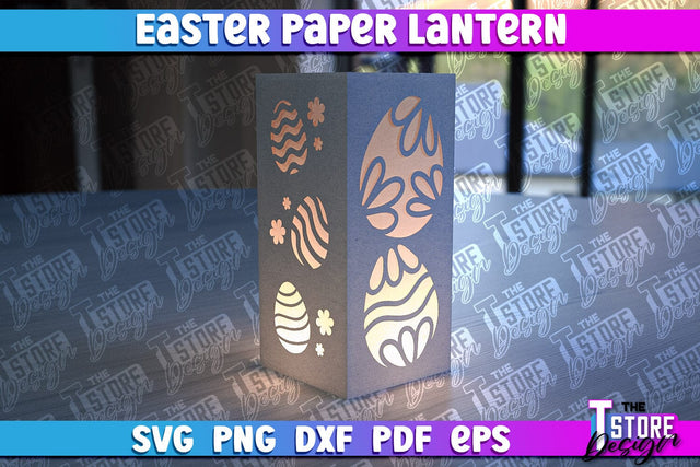 Easter Paper Lantern | 3D Lantern Paper Cut | Night Lights SVG The T Store Design 