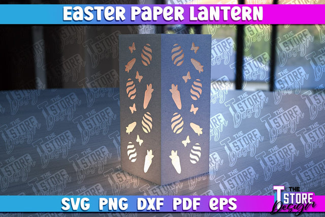 Easter Paper Lantern | 3D Lantern Paper Cut | Night Lights SVG The T Store Design 