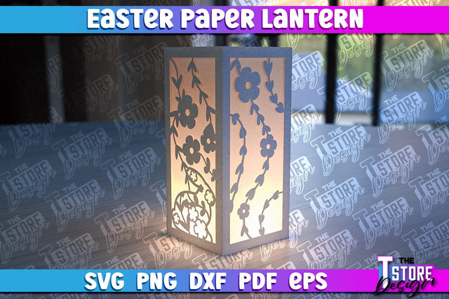 Easter Paper Lantern | 3D Lantern Paper Cut | Night Lights SVG The T Store Design 