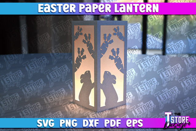 Easter Paper Lantern | 3D Lantern Paper Cut | Night Lights SVG The T Store Design 