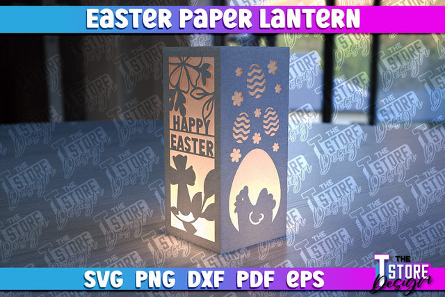 Easter Paper Lantern | 3D Lantern Paper Cut | Night Lights SVG The T Store Design 