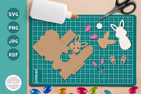 Easter Party Favor Bunny Treat Box 3D SVG Cut File 3D Paper Dots-A-Lot 