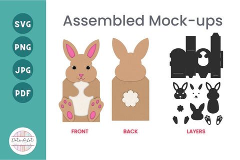 Easter Party Favor Bunny Treat Box 3D SVG Cut File 3D Paper Dots-A-Lot 