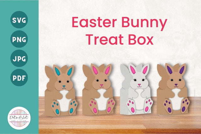 Easter Party Favor Bunny Treat Box 3D SVG Cut File 3D Paper Dots-A-Lot 