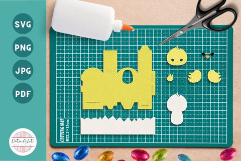 Easter Party Favor Chick Treat Box 3D SVG Cut File SVG Dots-A-Lot 