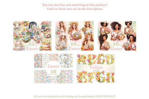 Easter Pastel Clipart | Spring Girl PNG SVG GlamArtZhanna 