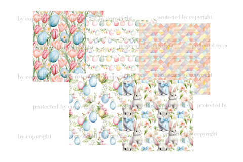 Easter Pastel Digital Paper | Spring Seamless Pattern Set Digital Pattern GlamArtZhanna 