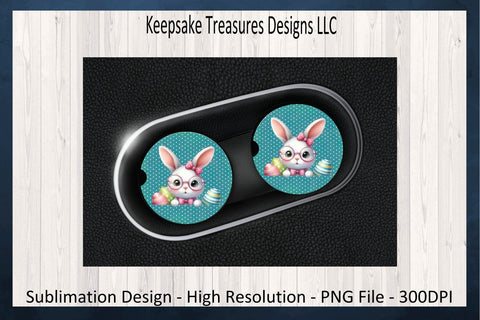 Easter Peeking Bunny 20oz Straight Tumbler Wrap And Car Coaster Template, Sublimation PNG, Spring Tumbler Wrap Template, Digital Download Sublimation Keepsake Treasures Designs LLC. 