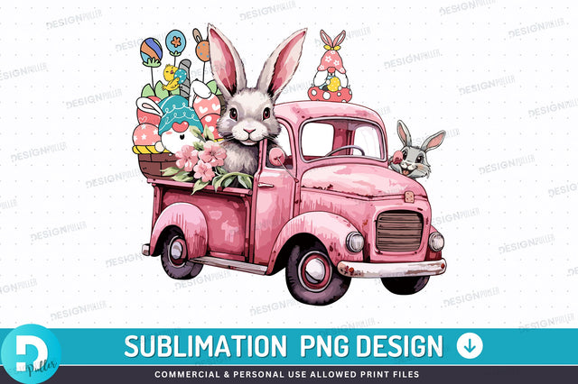 Easter pickup truck clipart PNG Design Sublimation Regulrcrative 