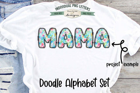 Easter Plaid Floral Doodle Alphabet & Numbers | 36 PNG Files Sublimation Ewe-N-Me Designs 