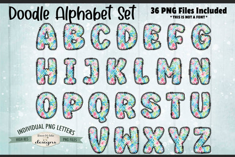 Easter Plaid Floral Doodle Alphabet & Numbers | 36 PNG Files Sublimation Ewe-N-Me Designs 