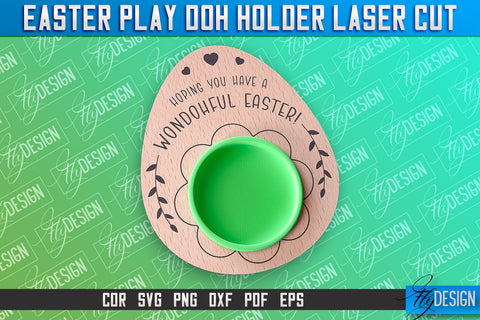 Easter Play Doh Holder Design | Easter Design | CNC File SVG Fly Design 