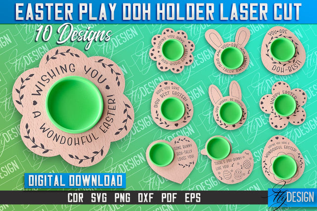 Easter Play Doh Holder Design | Easter Design | CNC File SVG Fly Design 
