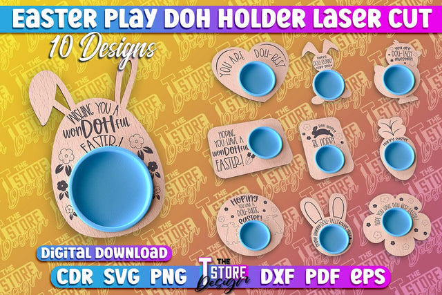 Easter Play Doh Holder Design | Easter Design | CNC File SVG The T Store Design 