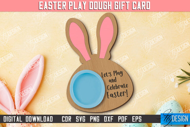 Easter Play Dough Gift Card | Creative Play Dough Greeting Card | Personalized Artwork Card | CNC File SVG Fly Design 