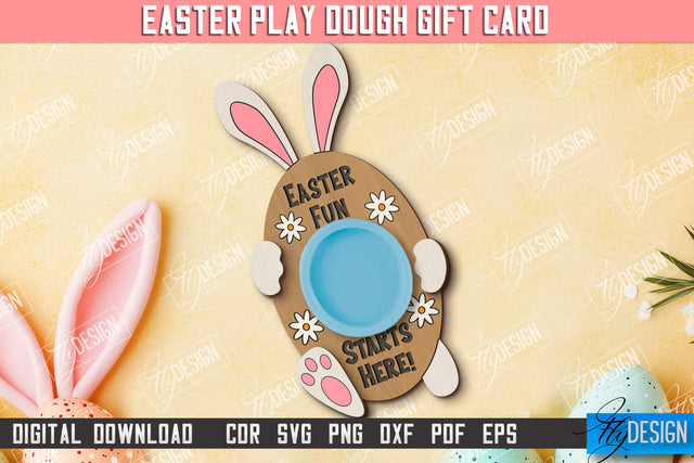 Easter Play Dough Gift Card | Creative Play Dough Greeting Card | Personalized Artwork Card | CNC File SVG Fly Design 