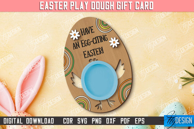 Easter Play Dough Gift Card | Creative Play Dough Greeting Card | Personalized Artwork Card | CNC File SVG Fly Design 