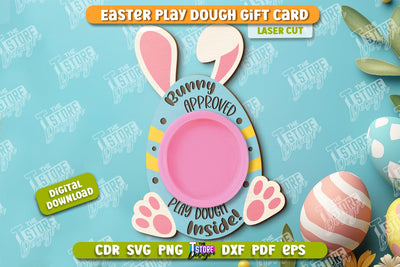Easter Play Dough Gift Card | Creative Play Dough Greeting Card | Personalized Artwork Card | CNC File SVG The T Store Design 