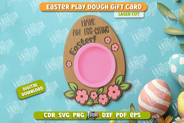 Easter Play Dough Gift Card | Creative Play Dough Greeting Card | Personalized Artwork Card | CNC File SVG The T Store Design 