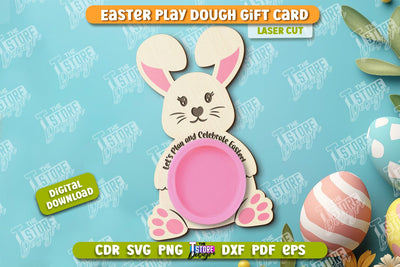 Easter Play Dough Gift Card | Creative Play Dough Greeting Card | Personalized Artwork Card | CNC File SVG The T Store Design 