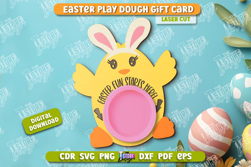 Easter Play Dough Gift Card | Creative Play Dough Greeting Card | Personalized Artwork Card | CNC File SVG The T Store Design 