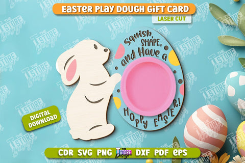 Easter Play Dough Gift Card | Creative Play Dough Greeting Card | Personalized Artwork Card | CNC File SVG The T Store Design 