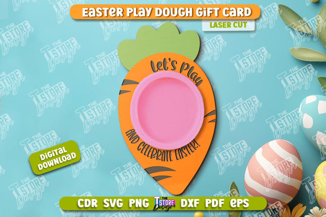Easter Play Dough Gift Card | Creative Play Dough Greeting Card | Personalized Artwork Card | CNC File SVG The T Store Design 