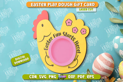 Easter Play Dough Gift Card | Creative Play Dough Greeting Card | Personalized Artwork Card | CNC File SVG The T Store Design 
