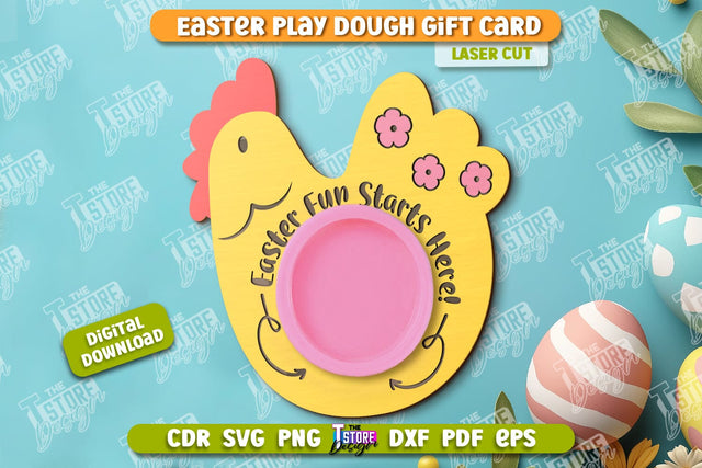 Easter Play Dough Gift Card | Creative Play Dough Greeting Card | Personalized Artwork Card | CNC File SVG The T Store Design 