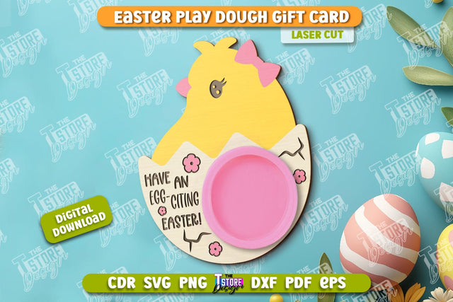 Easter Play Dough Gift Card | Creative Play Dough Greeting Card | Personalized Artwork Card | CNC File SVG The T Store Design 