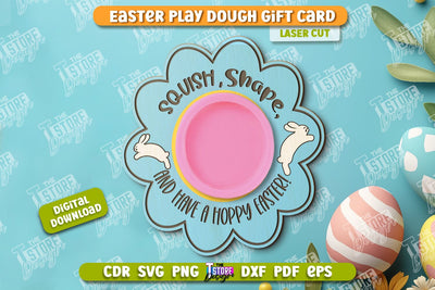 Easter Play Dough Gift Card | Creative Play Dough Greeting Card | Personalized Artwork Card | CNC File SVG The T Store Design 