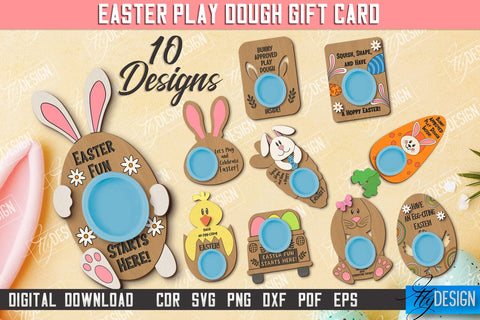 Easter Play Dough Gift Cards Bundle | Creative Play Dough Greeting Card | Personalized Artwork Card | CNC Files SVG Fly Design 