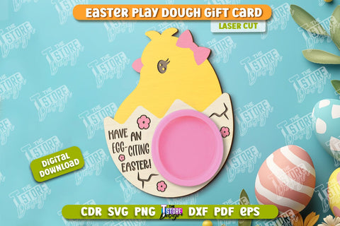 Easter Play Dough Gift Cards Bundle | Creative Play Dough Greeting Card | Personalized Artwork Card | CNC Files SVG The T Store Design 