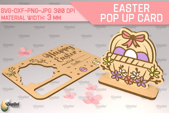 Easter Pop Up Card SVG. Greeting Easter Card Laser Cut SVG Evgenyia Guschina 
