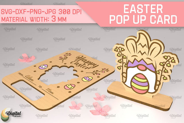 Easter Pop Up Card SVG. Greeting Easter Card Laser Cut SVG Evgenyia Guschina 