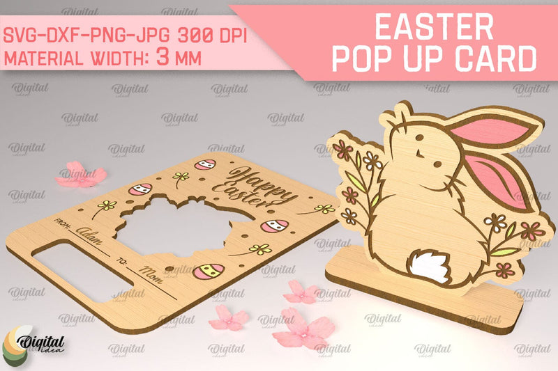 Easter Pop Up Card SVG. Greeting Easter Card Laser Cut SVG Evgenyia Guschina 