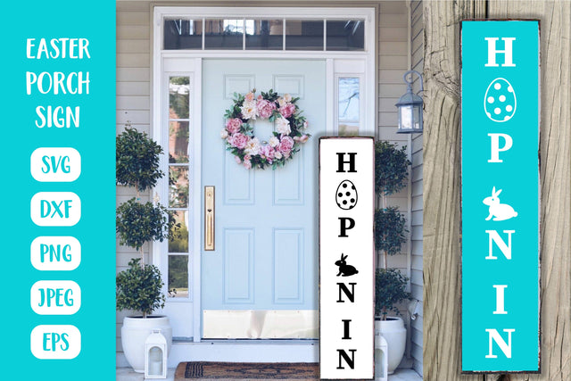 Easter Porch Sign. Hop on in Vertical Sign. Welcome SVG SVG LaBelezoka 
